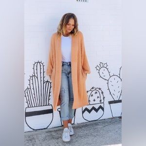 Proud Poppy L/XL peach fuzzy cardigan